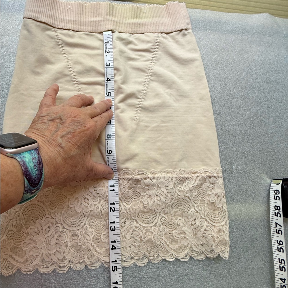 2/$16 Shaper Lace Trim Beige Slip with Panty - Picture 4 of 12